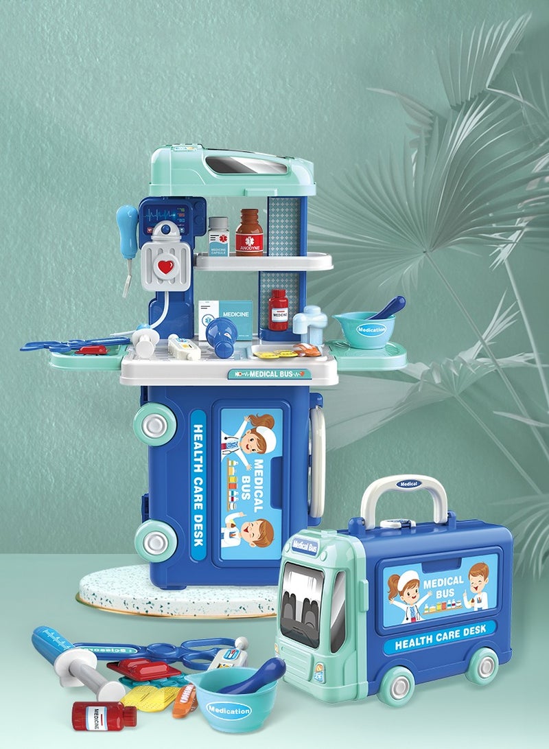 بوا مجموعة لعب الطبيب المكونة من 29 قطعة بتصميم حافلة للأطفال - Image 4