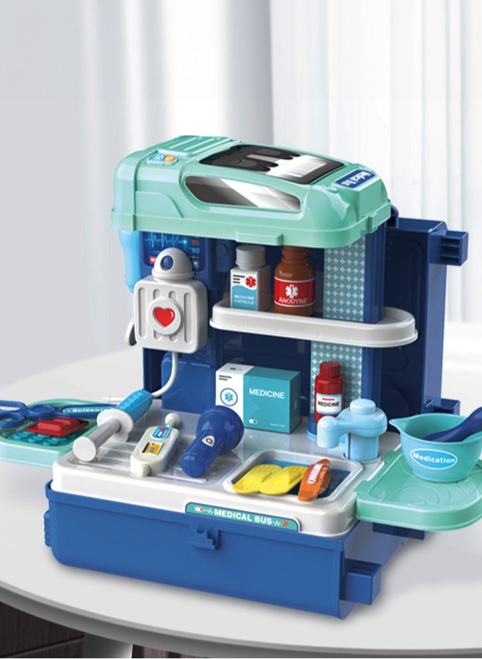 بوا مجموعة لعب الطبيب المكونة من 29 قطعة بتصميم حافلة للأطفال - Image 5