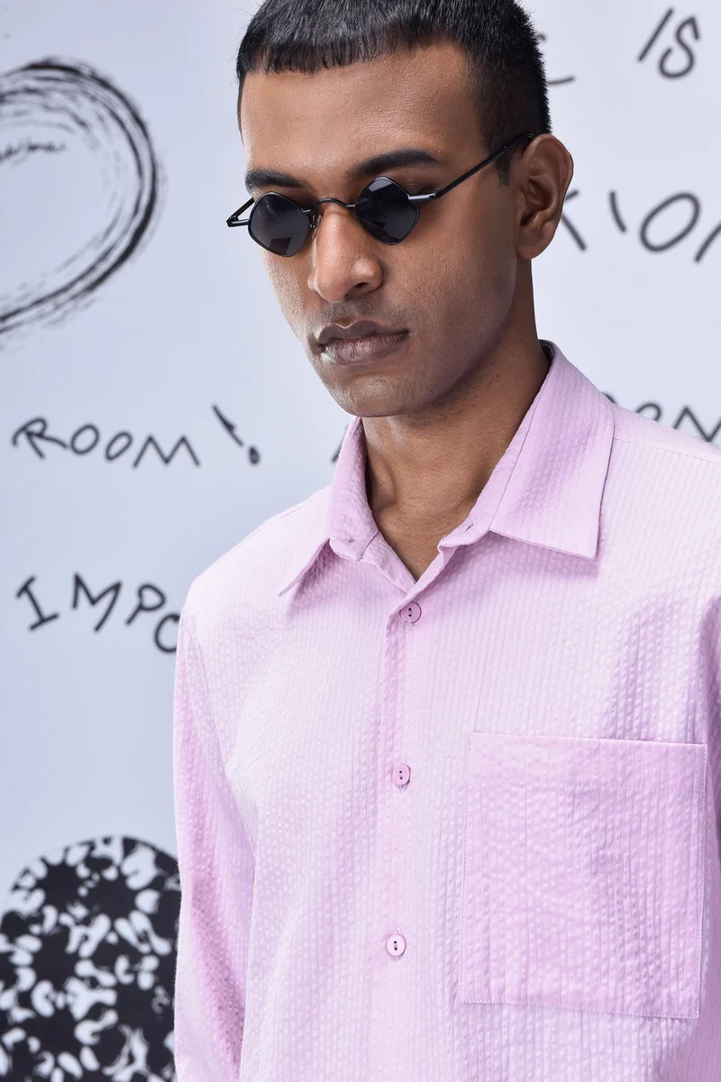 Genes Lecoanet Hemant قميص بقصة عادية بلون وردي سموذي