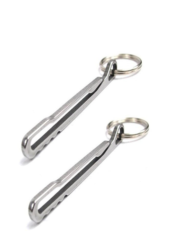EKLOEN 2 PCS Stainless Steel Hanging Buckle Keychain,Portable EDC Quickdraw Key Ring Tool - Image 1