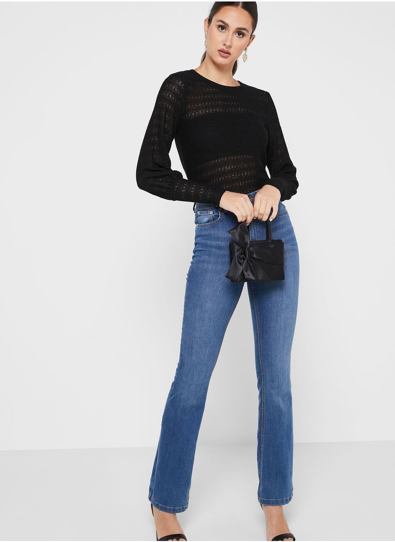 VERO MODA - Round Neck Textured Top - Image 1