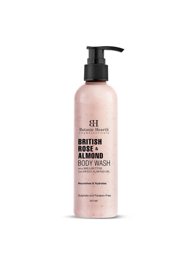 Botanic Hearth Botanic Hearth British Rose & Almond Body Wash with Shea Butter | 
Moisturizing Body Wash Shower Gel for Softer, Smoother Skin | Sulfate & 
Paraben Free | for Women & Men | 245ml  - Image 2