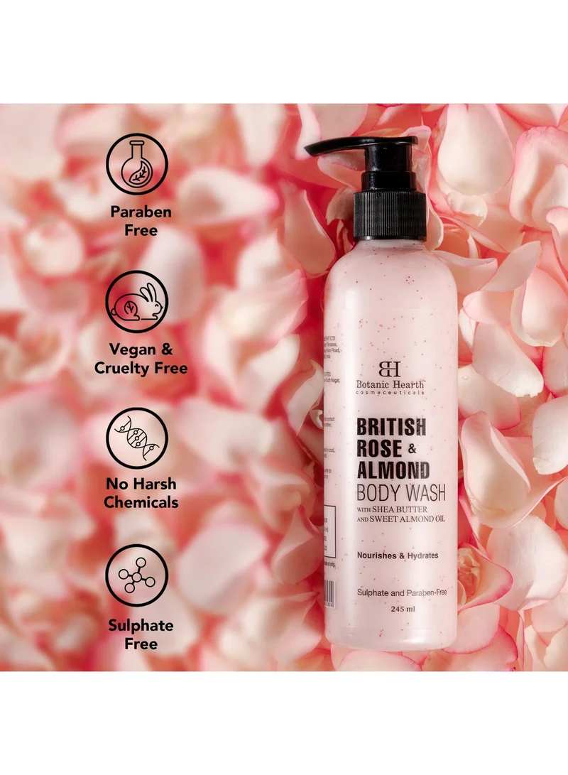 Botanic Hearth Botanic Hearth British Rose & Almond Body Wash with Shea Butter | 
Moisturizing Body Wash Shower Gel for Softer, Smoother Skin | Sulfate & 
Paraben Free | for Women & Men | 245ml