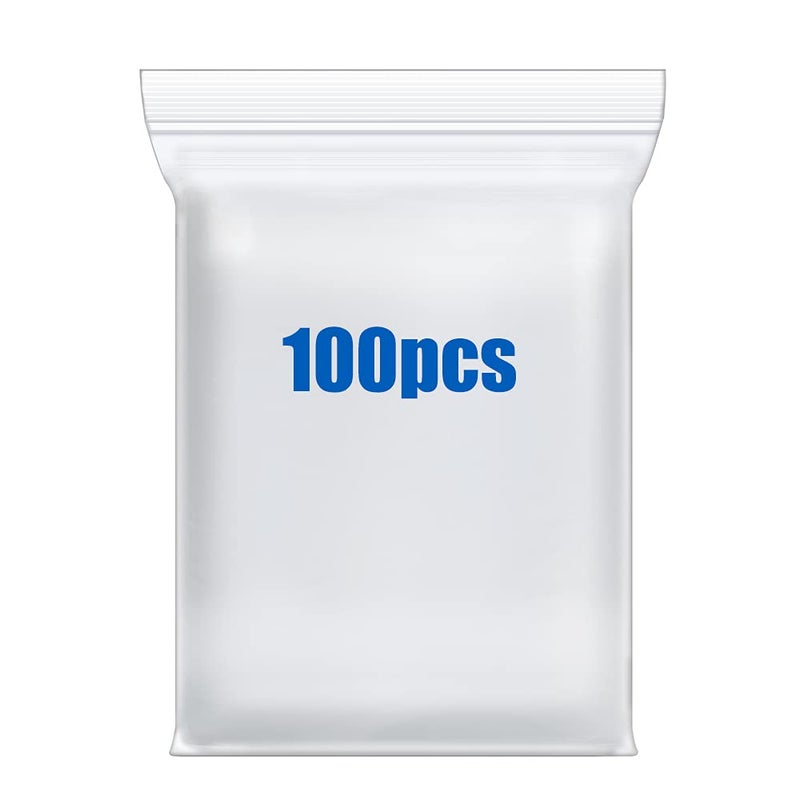 Macoota 100PCS 6 x 9 Thick 3 Mil Clear Zip Seal Lock Poly Bags Reclosable Plastic Bags With Zipper for Photo Cards Envelopes Snacks Seeds Storage