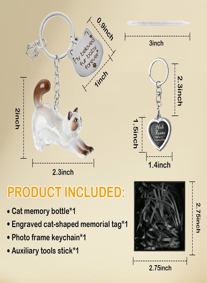 howaukf 1 Set Cat Hair Storage and Photo Frame Keychain, Pet Fur Keychain, Memory Locket, Pet Hair Memorial Keepsake, Cat Lover Collecting Gift (Long-Haired Style) - Image 3