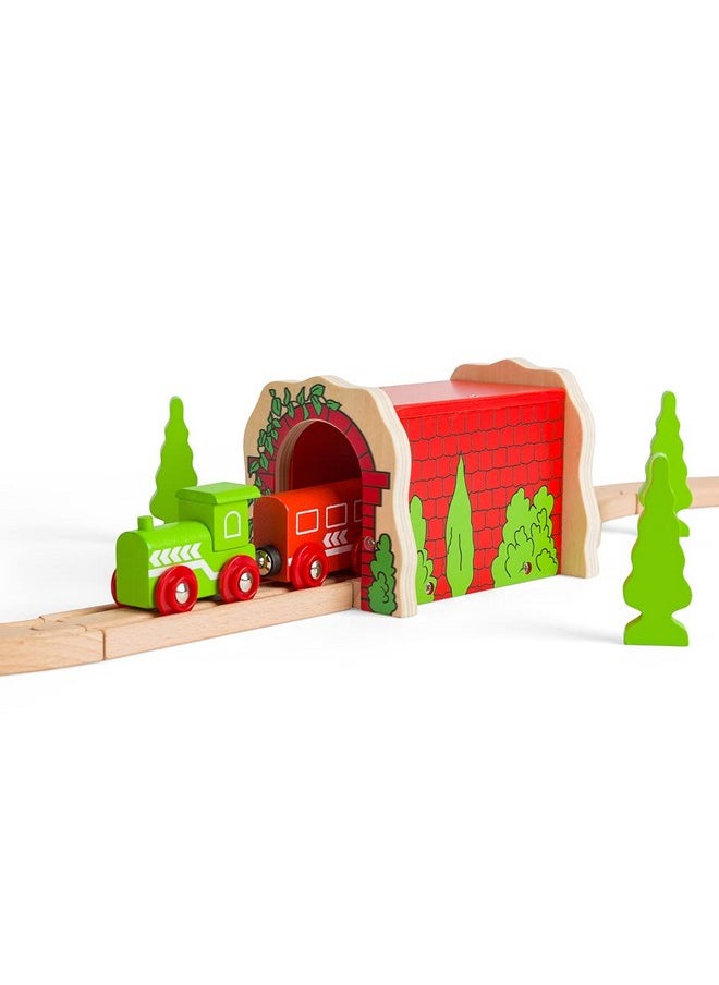 Bigjigs Rail Bigjigs Rail Red Brick Tunnel, Wooden Toys, Train Set, Train Tunnel, Wooden Train Track Accessories, Bigjigs Accessories, Train Toys, Train Tunnel for Kids  - Image 5