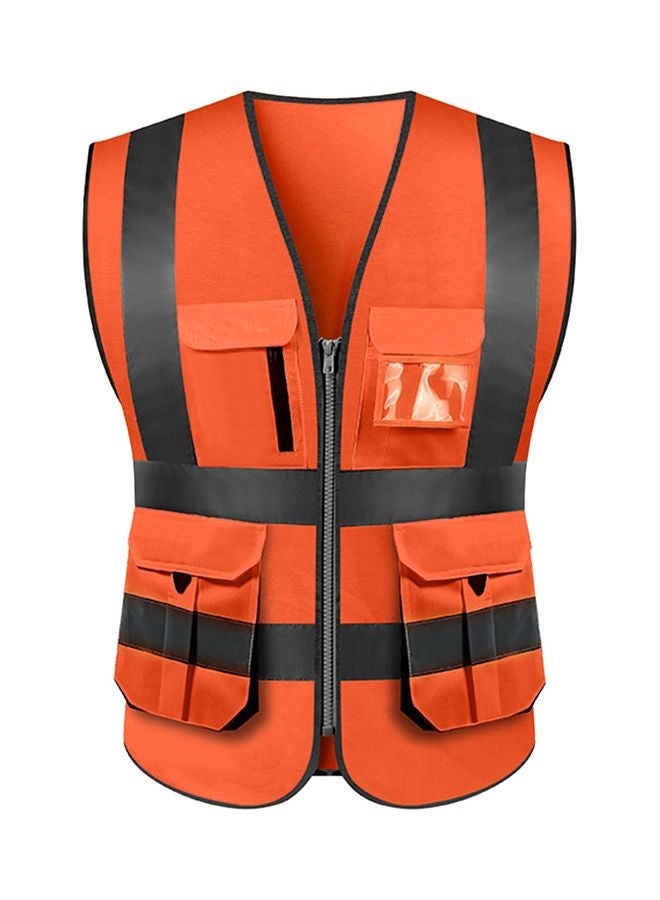 NIBEMINENT High Visibility Reflective Safety Work Shirt Orange/Grey - Image 1