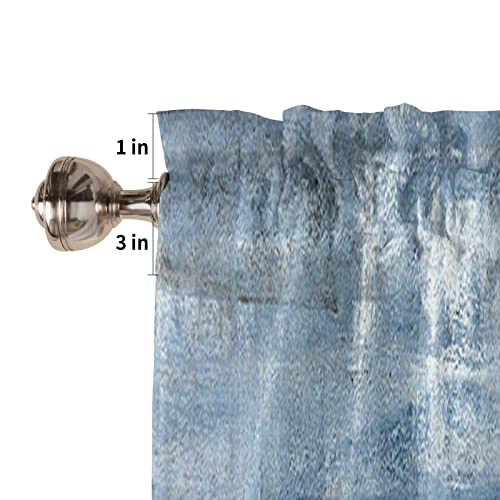 debraleye Navy Blue Window Valances, Abstract Art Valances for Windows Treatment Decor, Farmhouse Rod Pocket Decorative Curtain Valance for Bathroom Bedroom Living Room, 54 X 18 in Blue, 1 Panel - Image 5