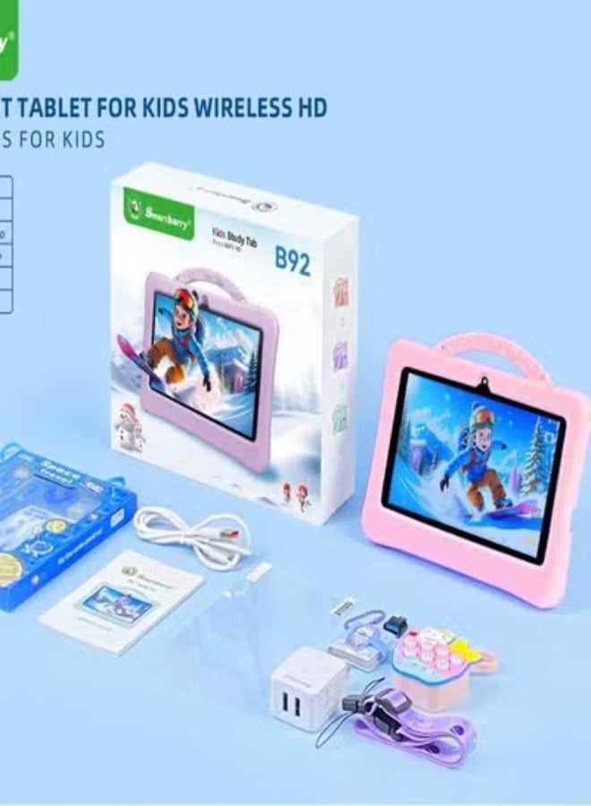 Smartbarry B92 7-Inch Kids Tablet with WiFi, HD Eye Protection Screen, Parental Control, Pre-Installed Learning Apps, Shockproof Case & Bonus Gifts – Pink Android Educational Tablet for Girls - Image 2