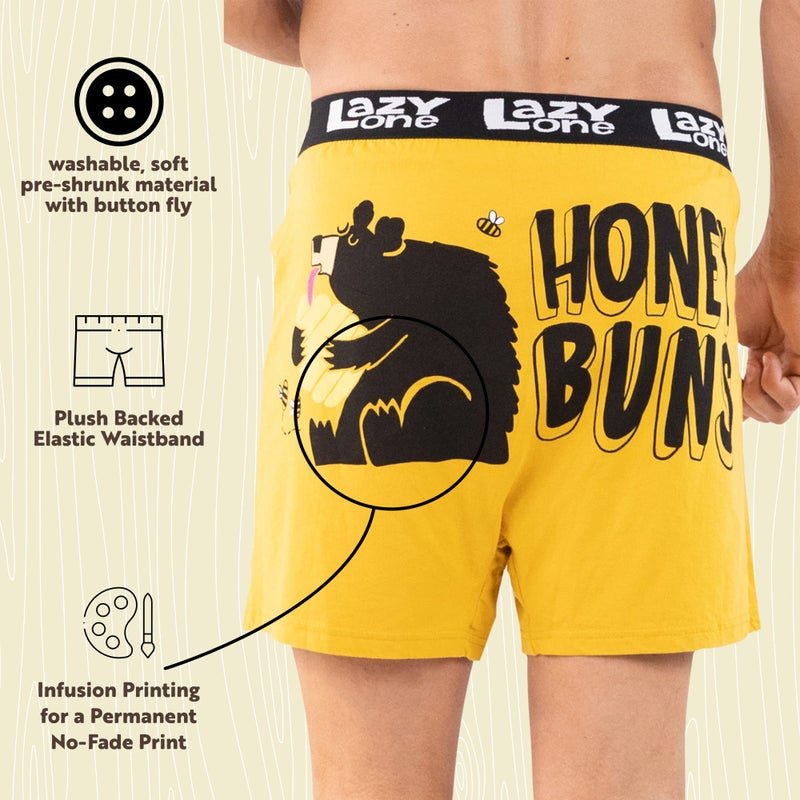 Lazy One Funny Animal Boxers, Novelty Boxer Shorts, Humorous Underwear, Gag Gifts for Men (Honey Buns, Large) - Image 4