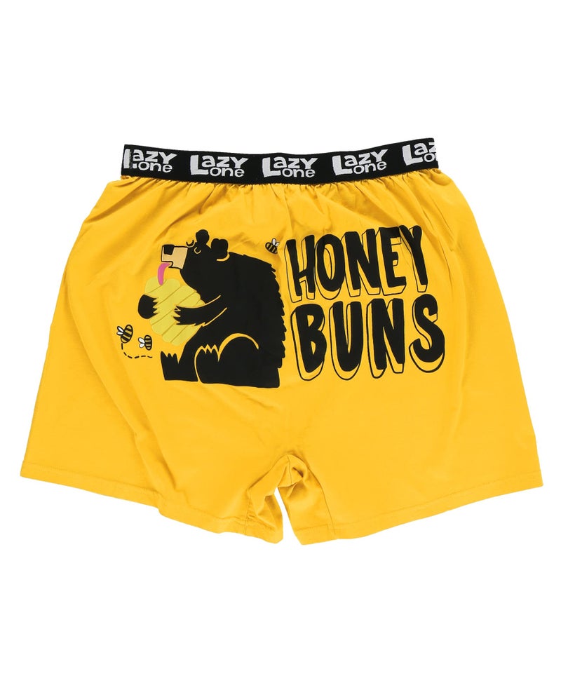 Lazy One Funny Animal Boxers, Novelty Boxer Shorts, Humorous Underwear, Gag Gifts for Men (Honey Buns, Large) - Image 1