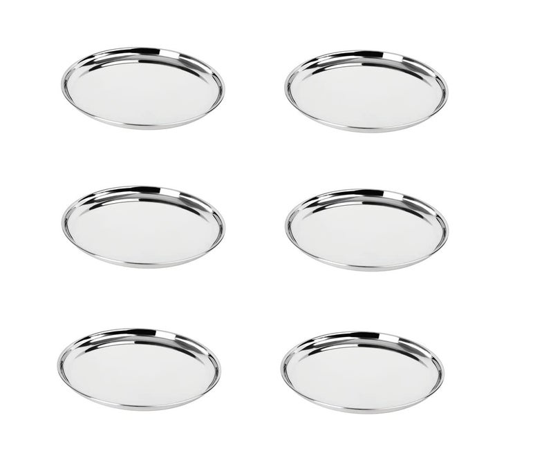 MARWALL Stainless Steel Beggi Plate Set of 6 Pcs Dia 30 cm - Image 2