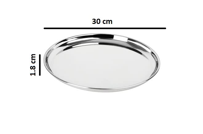 MARWALL Stainless Steel Beggi Plate Set of 6 Pcs Dia 30 cm - Image 3