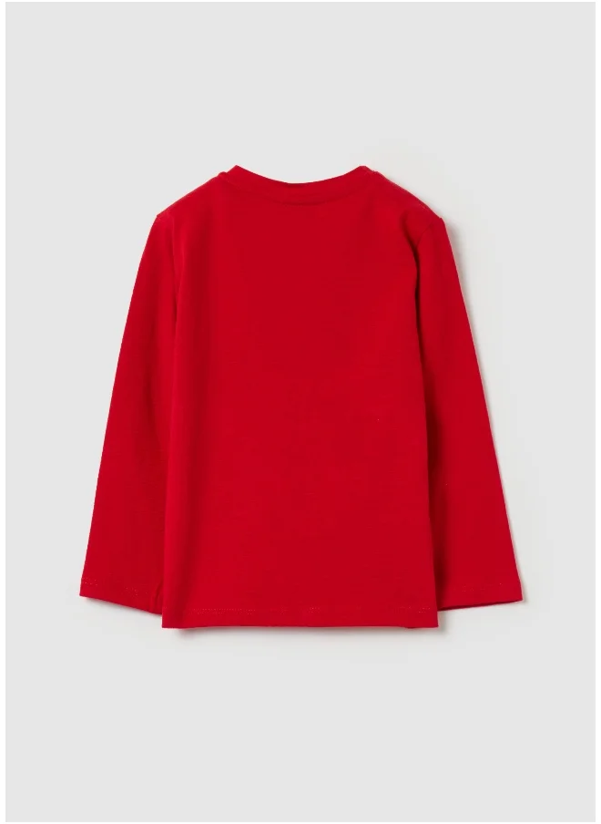 Ovs Long-sleeved colourblock T-shirt in organic cotton