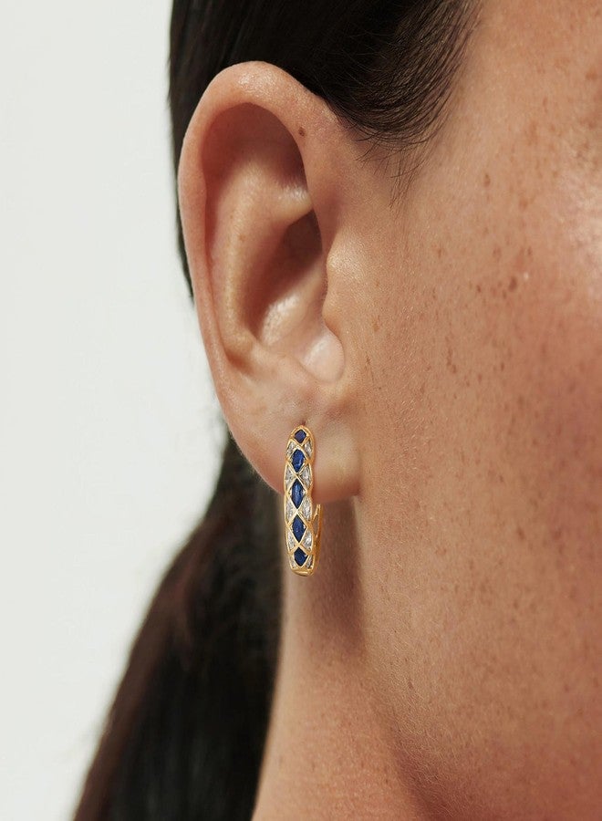 BENEIGE 14K Gold Plated Cubic Zirconia Earrings,Hoop Huggie Earrings, Simple Boho Earrings Handmade Hypoallergenic Jewelry Gifts - Image 2