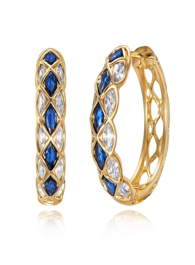 BENEIGE 14K Gold Plated Cubic Zirconia Earrings,Hoop Huggie Earrings, Simple Boho Earrings Handmade Hypoallergenic Jewelry Gifts - Image 1