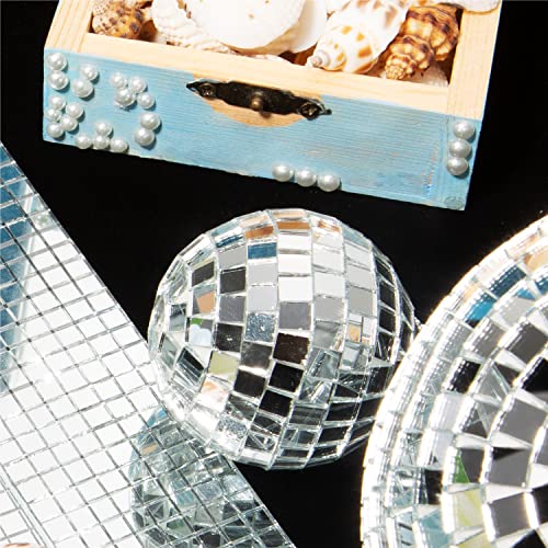 PP OPOUNT 1050 PCS Disco Ball Tiles, 10 x 10 mm Self-Adhesive Disco Tapes for DIY Craft Decoration, Small Mirror Tiles for Disco Balls, Art Collage, Indoor Outdoor Decoration(Silver) - Image 5