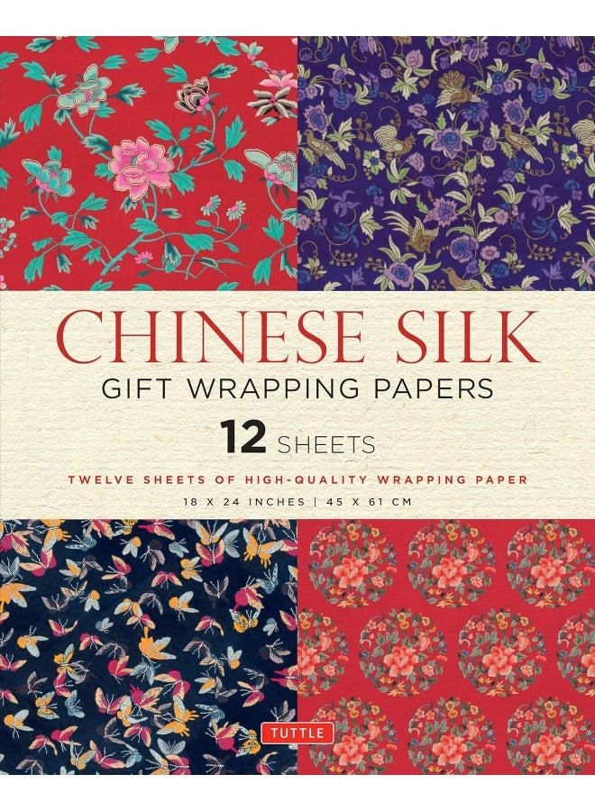 Chinese Silk Gift Wrapping Papers - 12 Sheets: 18 x 24 inch (45 x 61 cm) Wrapping Paper 