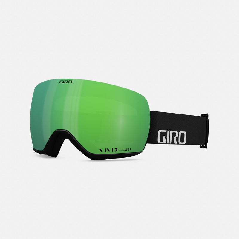 Giro Article Ski Goggles  Snowboard Goggles for Men  Black Wordmark Strap with Vivid EmeraldVivid Infrared Lenses