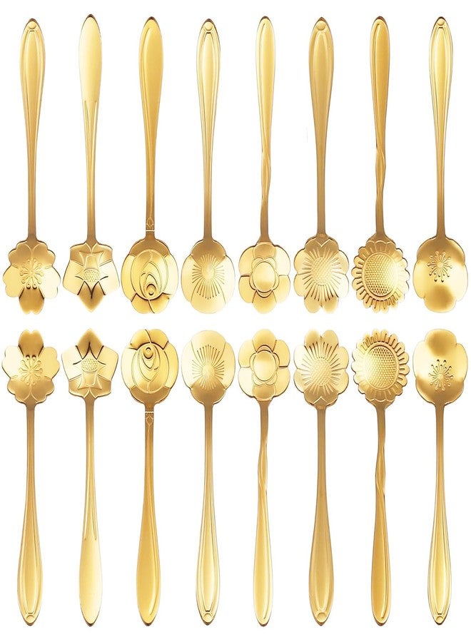 CETLO 16pcs Dessert Spoon - Elegant & Durable Stainless Steel Table Spoon for Dining, Kitchen & Serving | Premium Cutlery for Home, Restaurant & Hotel Use ((Pack of 16, Gold) - Image 1