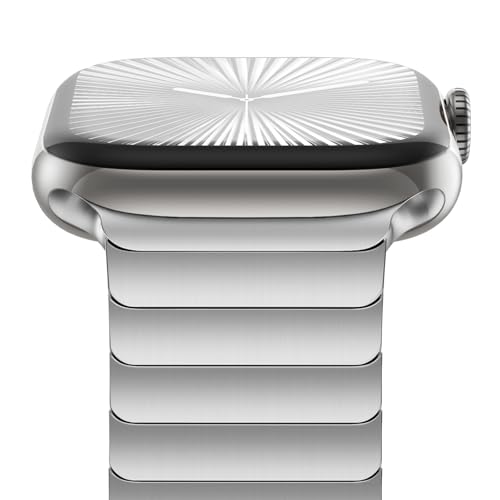CHANCHY Stainless Steel Band Compatible for Apple Watch Band 38mm 40mm 41mm 42mm, Link Bracelet Metal Strap with Folding Clasp for iWatch Series 11 10 9 8 7 6 5 4 3 2 1 SE/SE2/SE3 Women Men, Silver - Image 2
