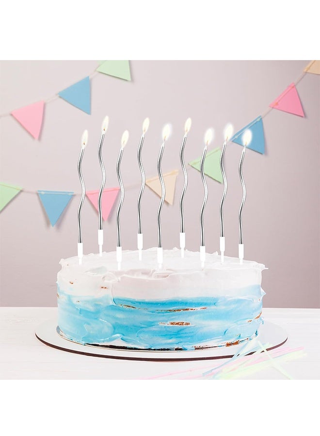 24 Silver/Gold Curved Birthday Candles | Eid/Dubai Party Decor | Eco-Friendly & Photogenic - Image 4