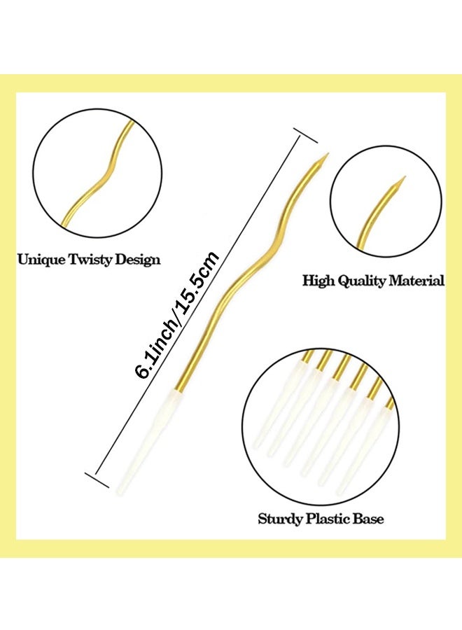 24 Silver/Gold Curved Birthday Candles | Eid/Dubai Party Decor | Eco-Friendly & Photogenic - Image 3