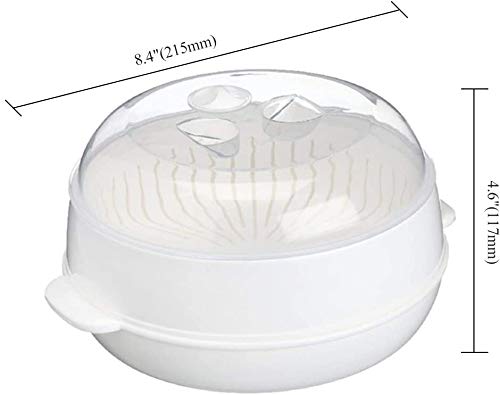 FEOOWV 1-Tier Microwave Steamer Heating Steamer for Home Kitchen White (Round) - Image 5