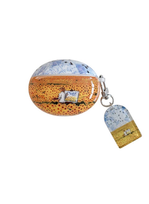 For HuaweiFreebuds5 Wireless Bluetooth Headset Cartoon Creative Freeclip/6i Soft Case Pendant-Color:Silicone Soft Shell + Pendant-flower Field-Model:Universal For HuaweiFreebuds Pro3/pro4 (protective Case)