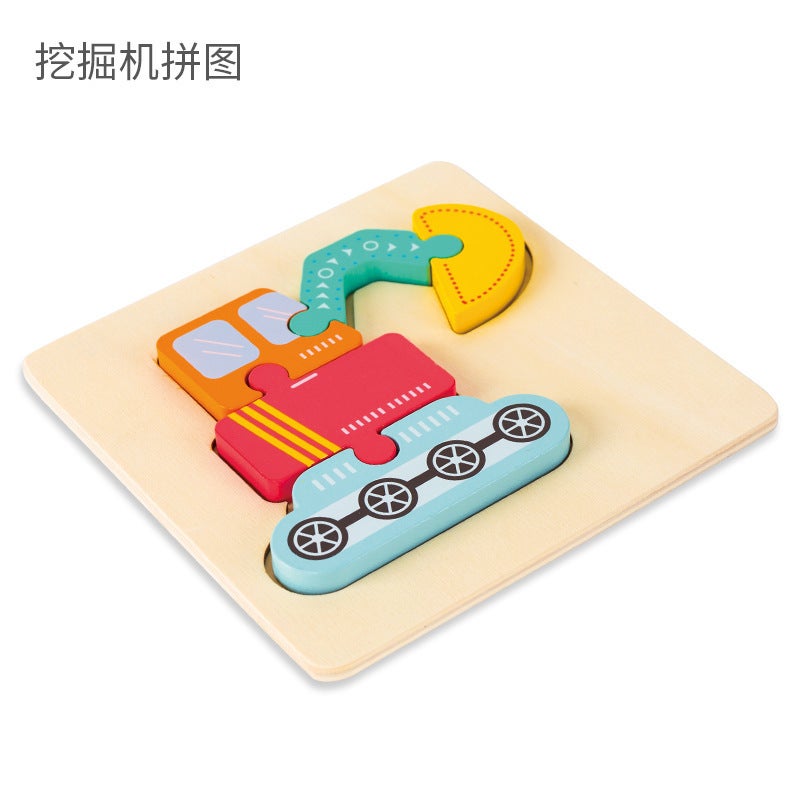 Wooden Baby Animal Three-Dimensional Puzzle Toy Building Blocks Assembling 2-5 Years Old Baby Early Education Educational Kindergarten Toys - Image 1