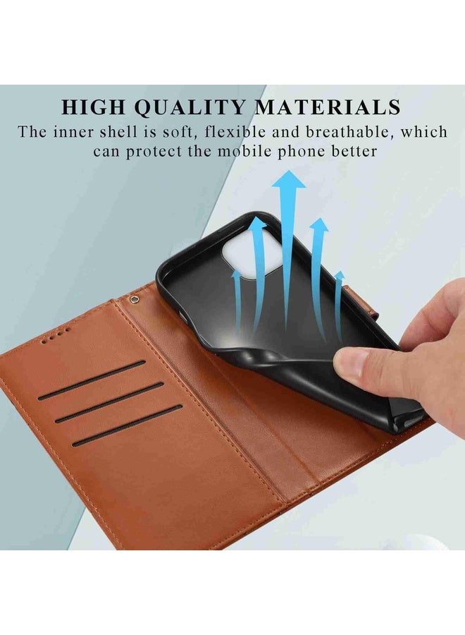 Case Cover For iPhone 13 mini PU Genuine Leather Texture Embossed Line Phone Case(Brown)