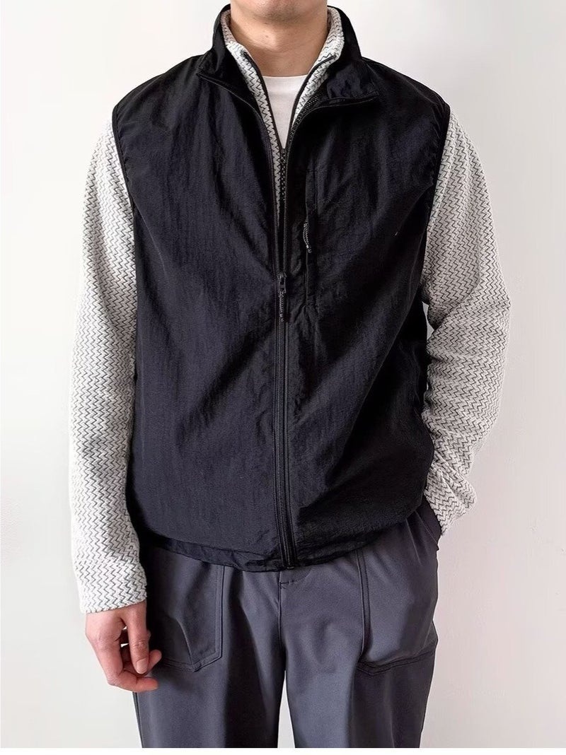 Summer Outdoor Functional Windproof Vest Men'S Military Green Stand-Up Collar Sports Mountaineering Vest Jacket Vest - Image 2
