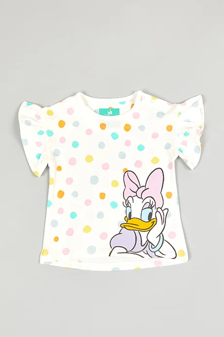 R&B 2 Pack Daisy Print Tops with Flutter Sleeves