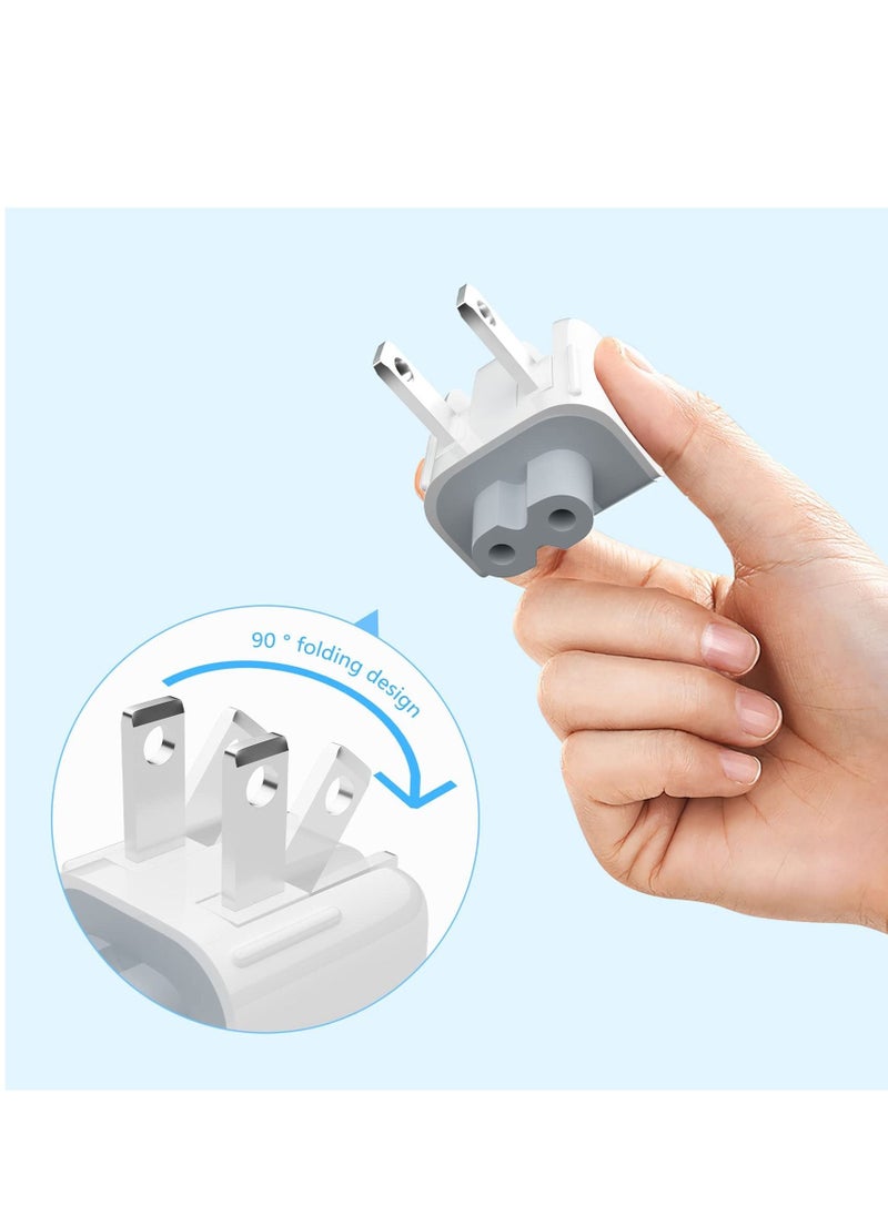 Generic - AC Power Adapter UK/EU/US Wall Folding Plug Duck Head Charge Adapter UAE Standard Plug Duck Head for MacBook Pro/MacBook Air/Mac iBook/iPhone/iPod/etc (2 Pack) (US Plug) - Image 1