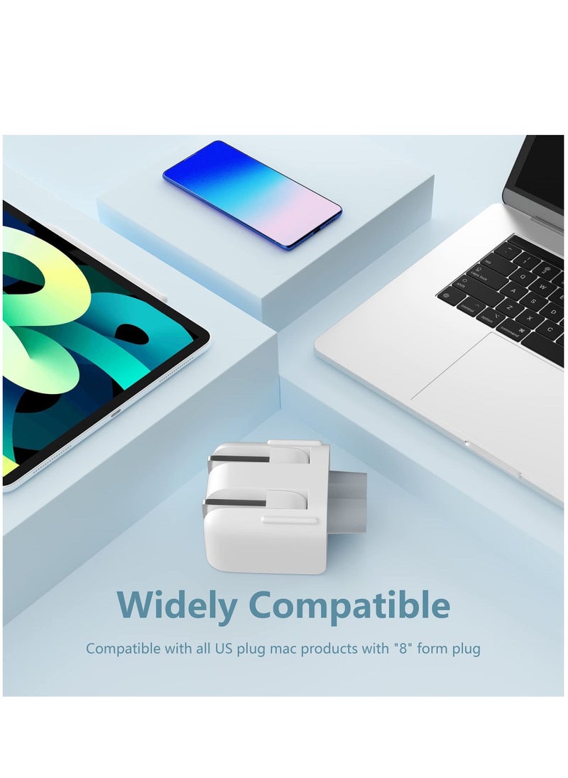 Generic - AC Power Adapter UK/EU/US Wall Folding Plug Duck Head Charge Adapter UAE Standard Plug Duck Head for MacBook Pro/MacBook Air/Mac iBook/iPhone/iPod/etc (2 Pack) (US Plug) - Image 1
