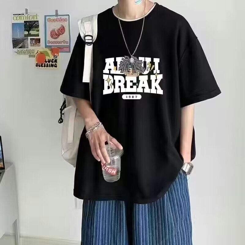 Short-Sleeved T-Shirt For Men 2025 Style Five-Quarter Sleeve T-Shirt Men'S Clothing Versatile Hong Kong Style Trendy Brand Half-Sleeved Men'S T-Shirt - Image 5