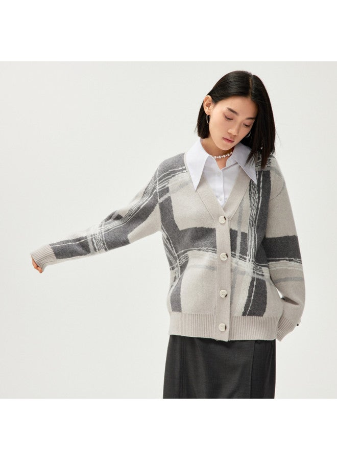 HLA كارديجان نسائي محبوك دافئ بأسلوب كاجوال مريح بتصميم ملون من الربيع والخريف - Image 4