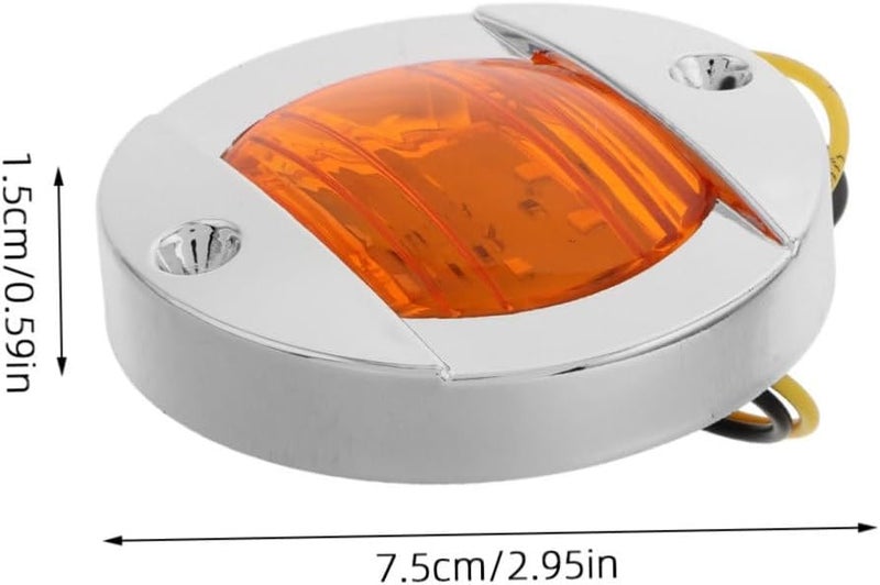Amosfun 2pcs Round Led Side Marker Lights Truck and Trailer Signal Lights Bright Illumination for Safe Driving Easy Installation Compatible Semi Trucks Boats Campers and Yachts - Image 2