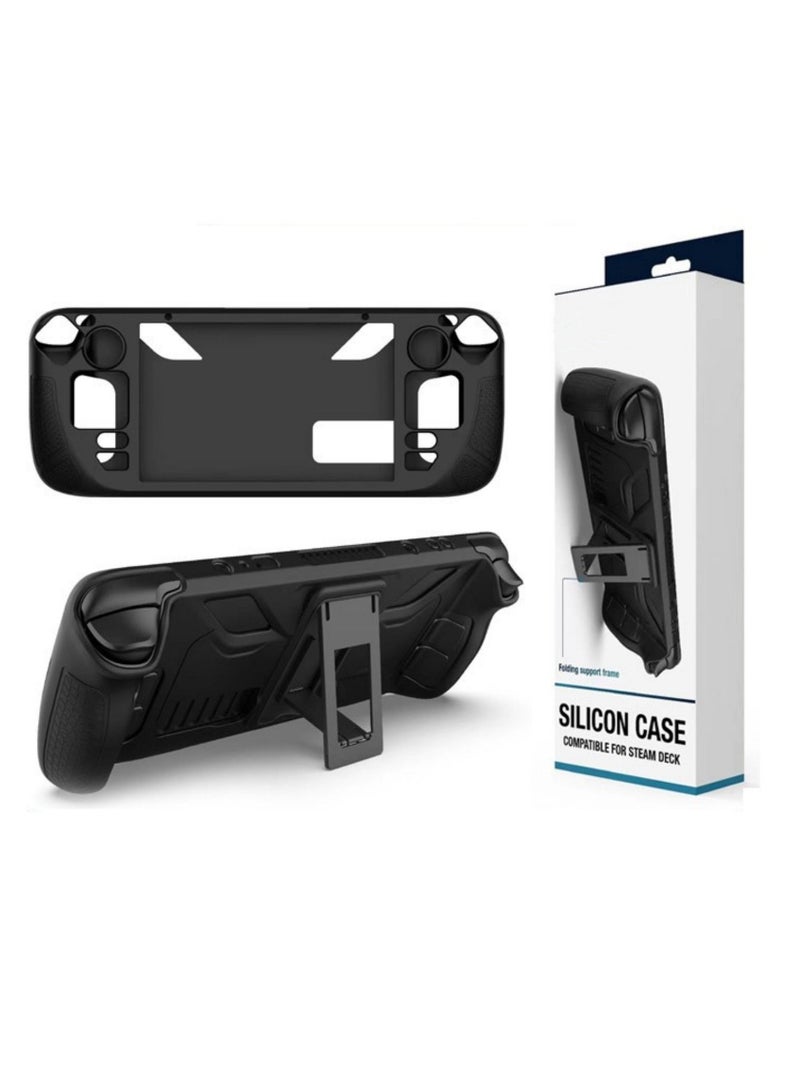 For Steam Deck Game Host Silicone Cover All Inclusive Silicone Protective Sleeve with Support - Image 1