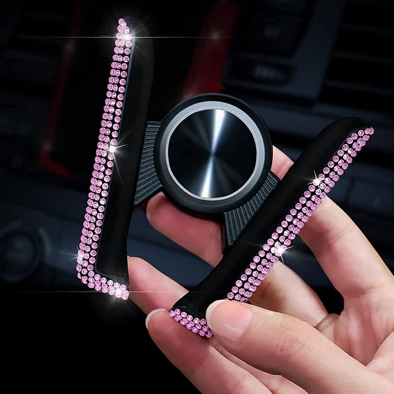 SUNCARACCL Bling Car Phone Holder, 360 Degrees Adjustable Crystal Auto Mount Holder for Dashboard,Windshield and Air Vent (Pink) - Image 3