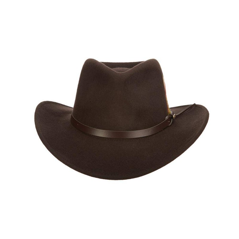 Scala Classico Men's Crushable Felt Outback Hat, Chocolate, X-Large - Image 1