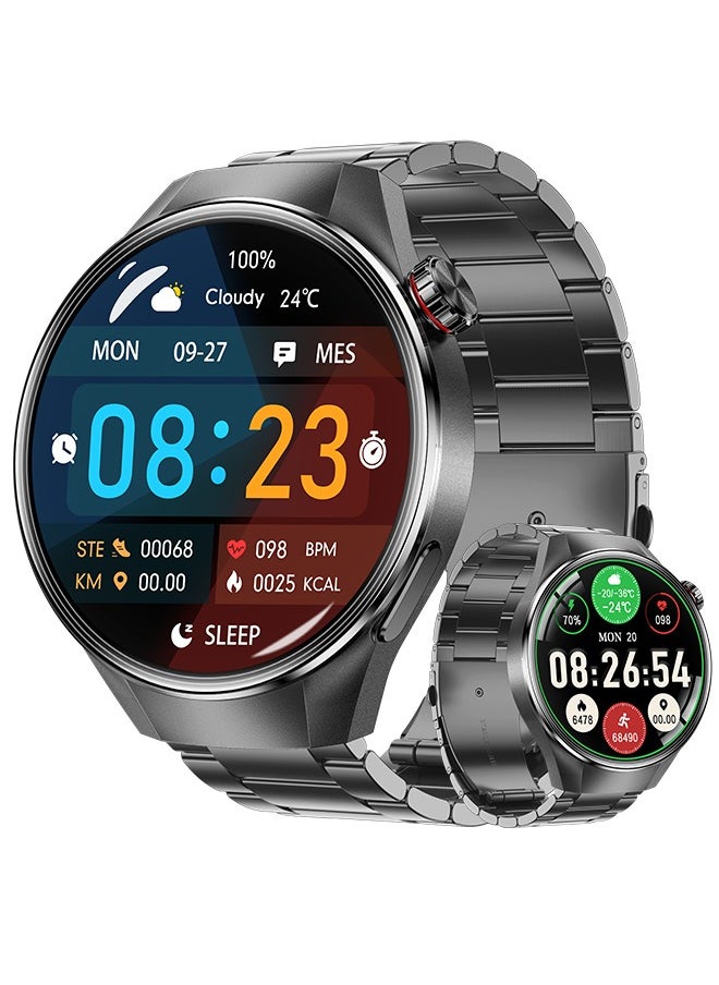 RollsTimi  Men's Bluetooth Smartwatch, 1.75-Inch Full-Screen Touch, Bluetooth To Answer/Make Calls, Exercise And Sleep Monitoring, Message Notification Display, Universal Smart Bracelet For Android And IOS Systems, G5 Plus  - Image 1