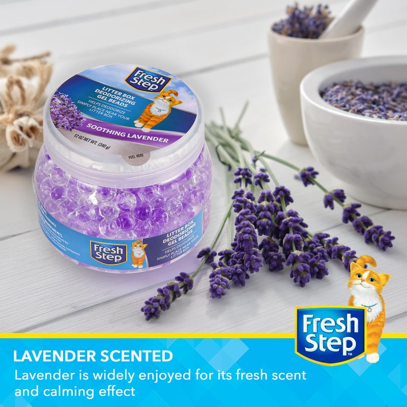 Fresh Step Litter Box Deodorizing Gel Beads in Soothing Lavender Scent - Pet Odor Neutralizing Beads for Pet Smells from Litter Box - 12 Ounce - Image 3