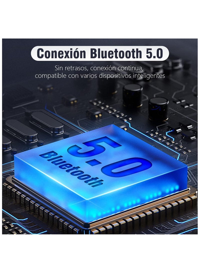 Large Smart Bluetooth Speaker for 4" Dual Pc - Wireless Bluetooth Speaker for Outdoor | 2400 Mah | Stereo Sound | Iphone Android | Microphone Input, LED Lights, USB, Radio - Image 3