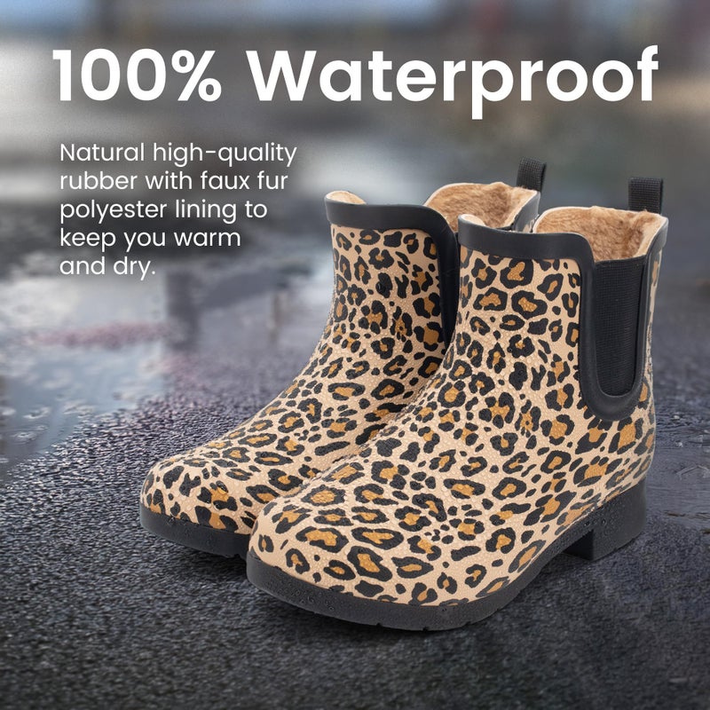 Chooka Womens Waterproof Plush Chelsea Bootie Rain, Tan, 8 US - Image 3