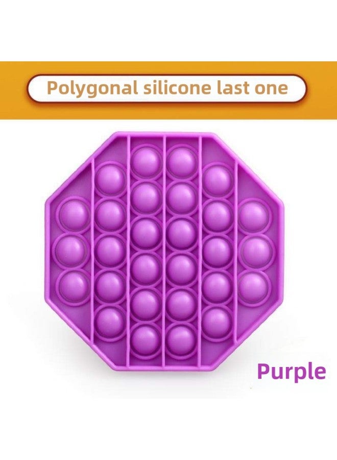 Decompression Pressure Plate Decompression Pressing Toys Early Education Training Desktop Chessboard Finger Plate Silicone Educational Cartoon-Color:P40-(Polygon) Destroy Mouse (purple) - Image 1
