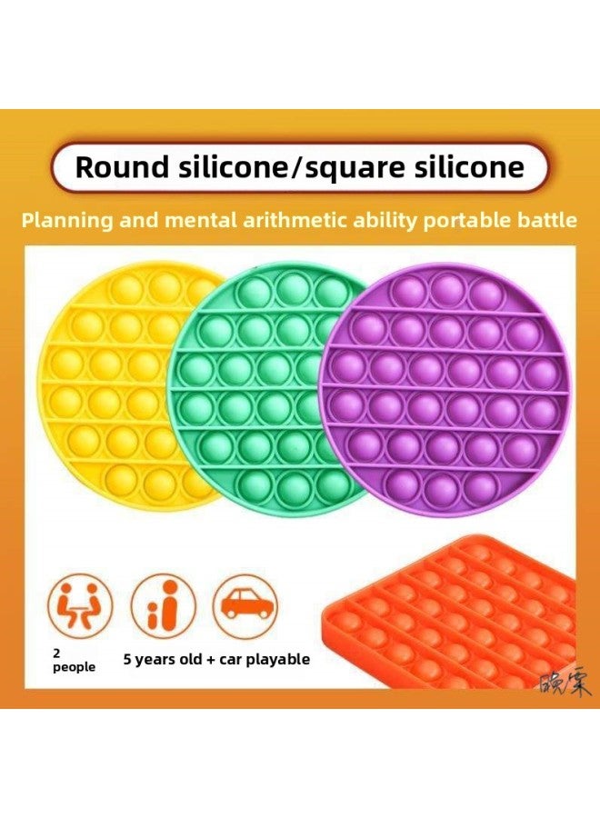 Decompression Pressure Plate Decompression Pressing Toys Early Education Training Desktop Chessboard Finger Plate Silicone Educational Cartoon-Color:P40-(Polygon) Destroy Mouse (purple) - Image 2