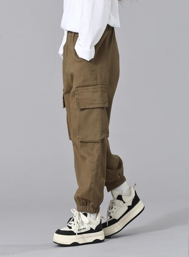 ميني باندا بنطلون ميني باندا للأطفال الصغار، بنطلون تشينو مطاطي للأطفال الصغار، لون زيتوني - Image 5