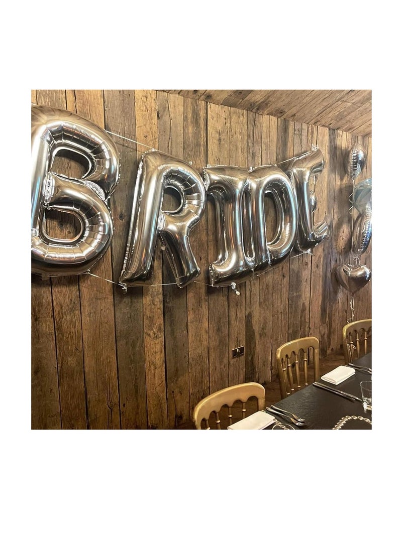 Party with Emma Silver Letter A to Z Balloons 32 inch Large Alphabet Balloons Silver Helium Foil Letter Balloon Banner for Birthday Party Anniversary Wedding Decoration (Silver-N)  - Image 2