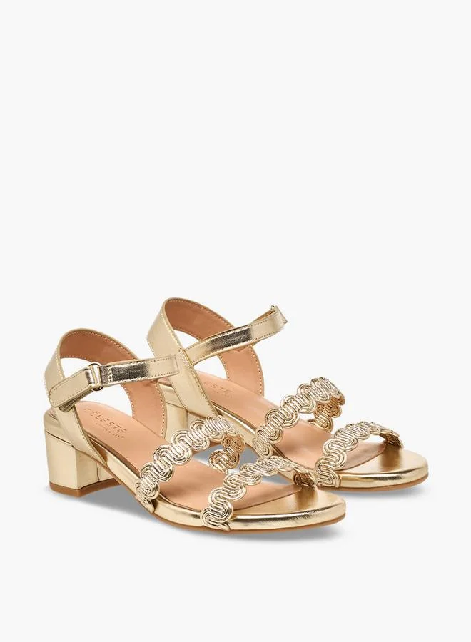 سيليست Girls Scalloped Design Block Heel Sandals